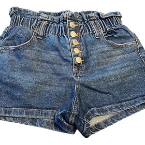 VINTAGE PAPER BAG WAIST DENIM SHORTS WILD FABLE  SMALL 5 FRONT BUTTON FLY JEANS